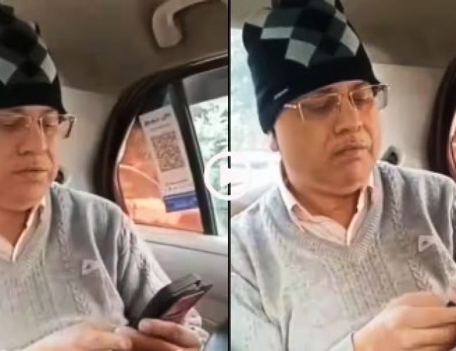 कैप-स्वेटर पहन कैब में बैठा शख्स, बोला AC चलाओ, ड्राइवर से बहस का वीडियो वायरल….