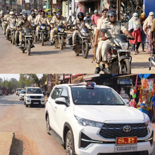 होली पर धमतरी पुलिस का फ्लैग मार्च: असामाजिक तत्वों को कड़ी चेतावनी, आमजन को सुरक्षा का भरोसा…