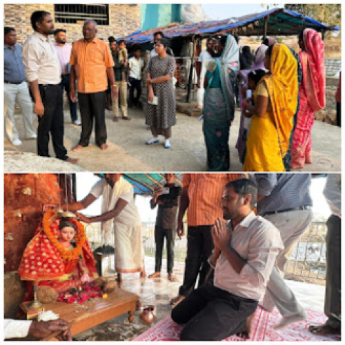 जिले के अंतिम छोर पर बसे ग्राम मोहेरा पहुंचे कलेक्टर अबिनाश मिश्रा, निराई माता मंदिर में किए दर्शन….