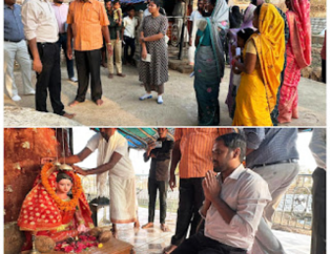 जिले के अंतिम छोर पर बसे ग्राम मोहेरा पहुंचे कलेक्टर अबिनाश मिश्रा, निराई माता मंदिर में किए दर्शन….