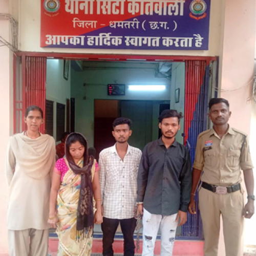 धमतरी पुलिस की बड़ी सफलता: किराना दुकान में चोरी का 24 घंटे में खुलासा, एक ही परिवार के तीन आरोपी गिरफ्तार….