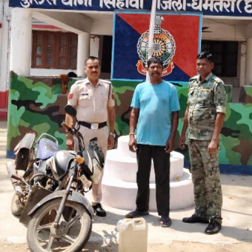 अवैध शराब पर पुलिस का शिकंजा: महुआ शराब के साथ आरोपी गिरफ्तार, बाइक सहित ₹22,000 की संपत्ति जब्त…