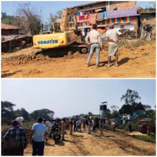 सेहराडबरी में रेलवे जमीन से अतिक्रमण हटाया गया, चला बुलडोजर…