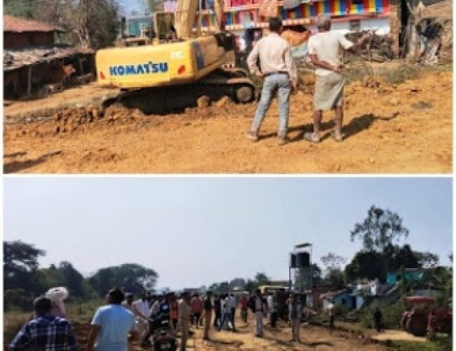 सेहराडबरी में रेलवे जमीन से अतिक्रमण हटाया गया, चला बुलडोजर…