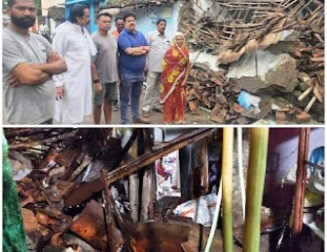 DMT: तेज बारिश ने छीना आशियाना, दो परिवारों के कच्चे मकान ढहे – मदद की आस में पीड़ित…
