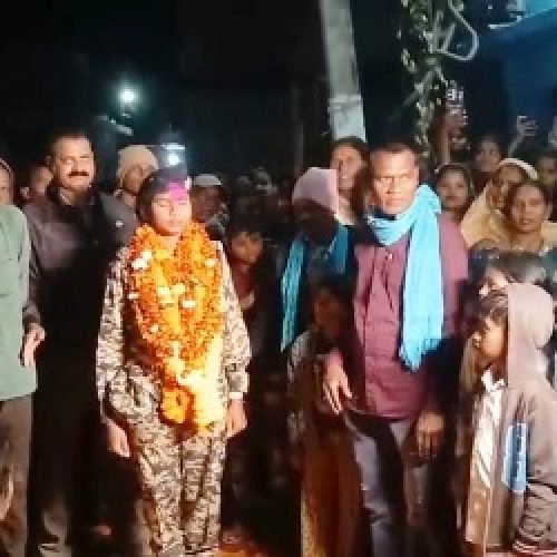 BSF में चयनित नेहा नेताम का गांव में भव्य स्वागत…