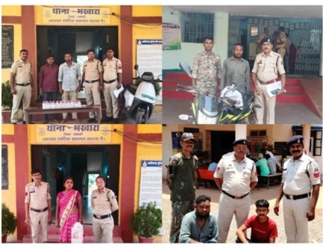 अवैध शराब कारोबार पर धमतरी पुलिस का बड़ा एक्शन, 5 आरोपी गिरफ्तार…