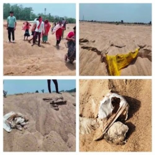 खरेंगा में अवैध रेत उत्खनन से निकले नर कंकाल, ग्रामीणों में आक्रोश…