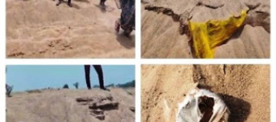 खरेंगा में अवैध रेत उत्खनन से निकले नर कंकाल, ग्रामीणों में आक्रोश…