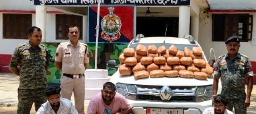 धमतरी में अंतरराज्यीय गांजा तस्करी पर बड़ा प्रहार, 55 किलो गांजा जब्त, तीन आरोपी गिरफ्तार…