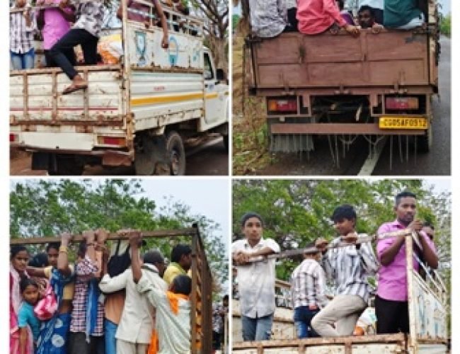 मालवाहक वाहनों में सवारी ढोना पड़ा भारी, धमतरी यातायात पुलिस ने 4 पिकअप चालकों पर ठोका 21,200 रुपये जुर्माना…