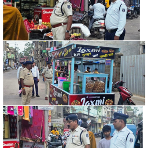 त्योहार सीजन में धमतरी पुलिस अलर्ट: बाजार क्षेत्र में चला विशेष अभियान, सड़क और फुटपाथ से हटवाया अतिक्रमण…