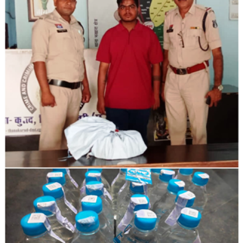 धमतरी पुलिस की बड़ी कार्रवाई: 22 पौवा अवैध शराब के साथ युवक गिरफ्तार, ₹1,960 की शराब व नकदी जब्त…