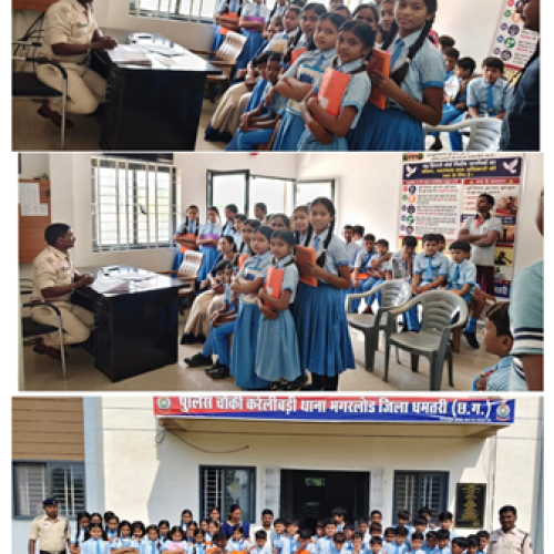 करेली बड़ी पुलिस चौकी में विद्यार्थियों ने जाना पुलिस का कामकाज, कानून और एफआईआर की प्रक्रिया…