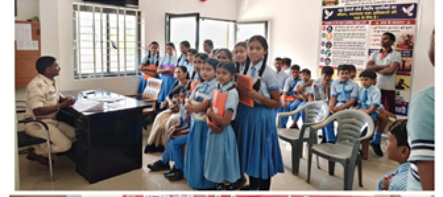 करेली बड़ी पुलिस चौकी में विद्यार्थियों ने जाना पुलिस का कामकाज, कानून और एफआईआर की प्रक्रिया…