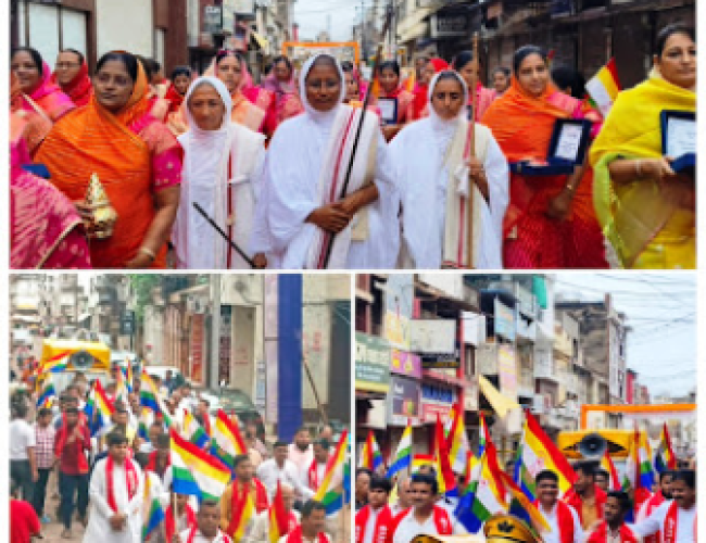 धर्मनगरी धमतरी में साध्वी रत्ननिधि श्रीजी महाराज का मंगल प्रवेश, 28 जुलाई से होगा चातुर्मास प्रारंभ…