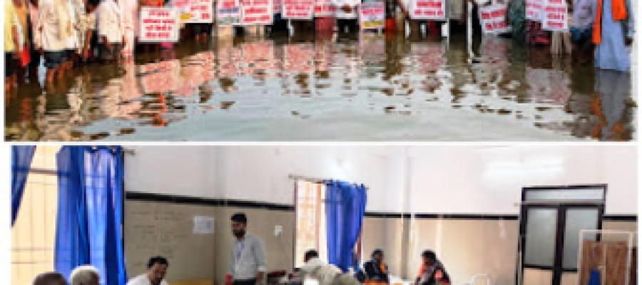 गंगरेल बांध में जल सत्याग्रह के तीसरे दिन 9 आंदोलनकारियों की बिगड़ी तबीयत, जिला अस्पताल में भर्ती…