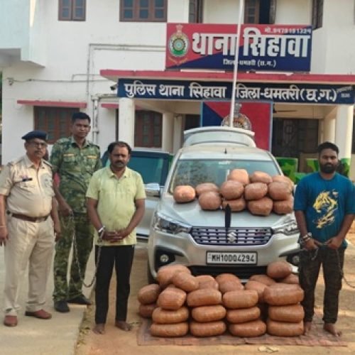 धमतरी में बड़ी कार्रवाई: 127 किलो से अधिक गांजा जब्त, दो तस्कर गिरफ्तार….